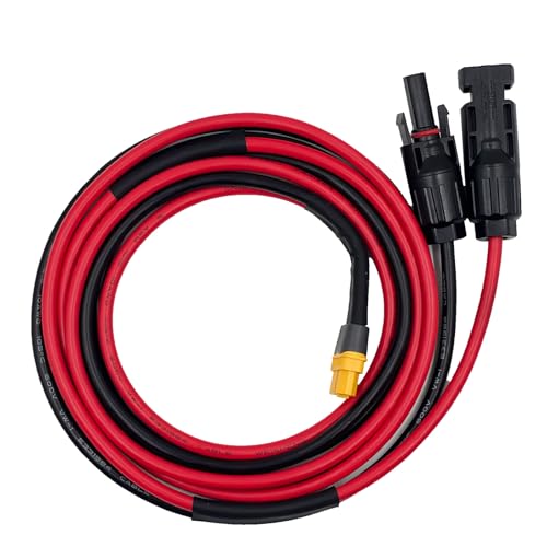 ZkeeShop Solarkabel 10AWG Kabel Solarstecker auf XT60 Adapter 6mm2 Kabel Solar Solarpanel Kompatibel für Ecoflow Bluetti Powerstation (1.5M)