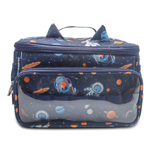 Tasche für Toniebox Tonie,Aufbewahrung für Tonies Hörfiguren,Tragetasche mit Schultergurt,für Toniebox Starter Set und Zubehör Tonies Figur, Zubehör Schutzhüllen-Organizer (Astronauten)