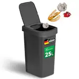 Novaliv Mülleimer 25L mit 2in1 Deckel, Klappdeckel & Schwingdeckel, Anti-Geruch Abfalleimer für Küche Haushalt Büro, Müll Eimer Abfall Trash Kunststoff Abfallbehälter Mülltonne Müllbehälter