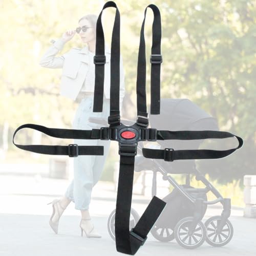 ZKGYUS 5-Punkt-Gurtsystem Verstellbare Hochstuhl Kinderschutzgurt Kinderwagen Gurt Babygurt Gurt Schwarz Universal Gurt für Kindersitz Kinderwagen Hochstuhl Buggy