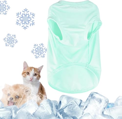 Hunde Shirt Sommer, Kühlwesten für Hunde, Hund UV Schutz T-Shirt, Hundekostüm, Hundehemd Tshirt, Haustier Tshirt für Kleine Mittelgroße Hund Katzen, Haustier Kleidung für Chihuahua, Yorkie (Grün,XL)
