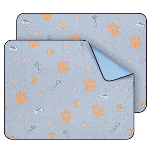 waschbare Welpenunterlagen, 2er Pack super saugfähige PIPI Matten für Hunde, rutschfeste Welpen Trainingsunterlagen für Sofas, Welpenauslauf oder Boden