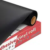 YRYM HT Vinylfolie Plotter - 30cm x 305cm Permanente Selbstklebendes Plotterfolie Vinyl mit Rückseite für Bastelprojekte, Schilder, Scrapbooking (Matt Schwarz)