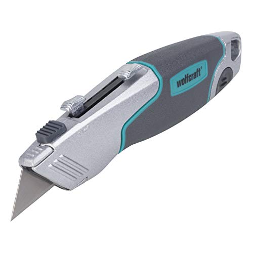 wolfcraft Profi-Dualklingen-Messer I 4200000 I Zum Schneiden von festen Materialien mit Trapez- oder Hakenklinge