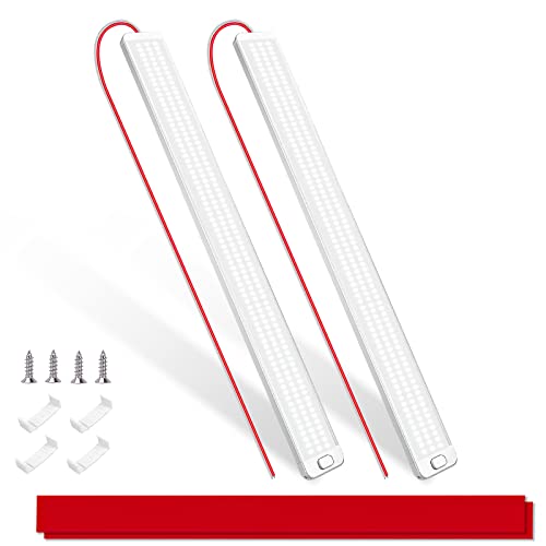 MERTTURM 228LED Leiste 12V(40cm), 12 Volt LED Lampe 10W 1000LM, LED Auto Innenraumbeleuchtung Lichtleiste mit Schalter, Dünne Wohnmobil Beleuchtung Leuchte für KFZ LKW Van Wohnwagen Boot(2 Stück)