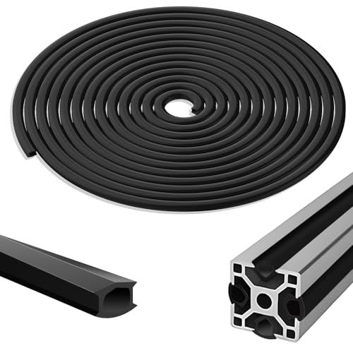 Fentar 10m Aluprofile Staubschutz, Weiche PVC Schutzdichtstreifen für 6MM Nut Alu Profilschiene, Hitzebeständig Gummidichtung Passt zur 20 Serie Alu Profilschiene, Dachträger Aluprofil Zubehör