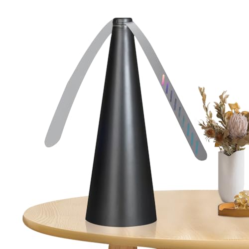 Udbrud Fliegenwedler, Fliegenabwehr für Den Tisch Reflektierende Weiche Flügel Insekten Vertreiber Fliegenventilator zum Fliegen verscheuchen für Outdoor Indoor, Restaurants,Schwarz