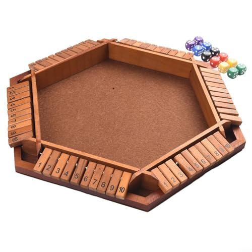 Premium Shut the Box Tischspiel, Verbesserung der kognitiven Fähigkeiten, perfekt für Puzzle-Liebhaber (braun)