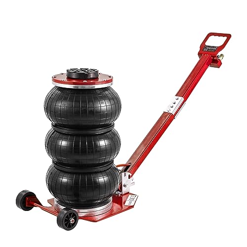VEVOR Pneumatischer Wagenheber Triple Bag Air Jack 3 t, Dreifachbeutel Luftheber 140-450 mm Hubhöhe Airbag Luftwagenheber, 5 Minuten Hub Luftheber mit langem Griff, Wagenheberreparatur Pkw, LKW usw.