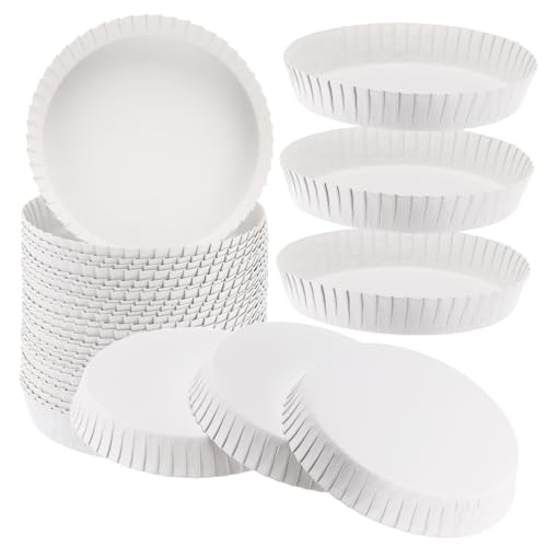 PACKOVE 1 Satz Deckel Für Einweg-pappbecher Mit Schutz Dessertbecher Deckel Tassendeckel Einweggeschirr Gesteckt Getränkebecherabdeckungen Glasabdeckung Trinkglas Papier Weiß 100 Stück