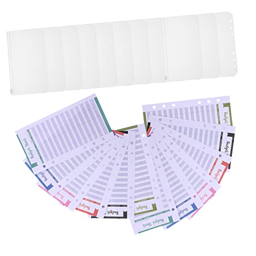 NAMOARLY 24 Blatt Budget-Kartenreißverschluss Glossen Produkt Seersucker Abteil luftdicht punch set budgetbuch budget planer Budgetpläne Ordnertaschen Umschläge mit Reißverschluss Papier