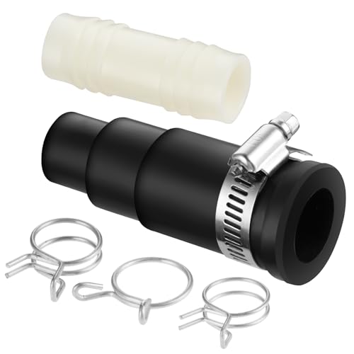 Geschirrspüler-Schlauchverbinder, Geschirrspüler-Ablaufschlauch-Adapter inklusive 1 Schlauchschelle, 1 Einlassanschluss, 3 Federklemmen, kompatibel mit Müllentsorgungszubehör