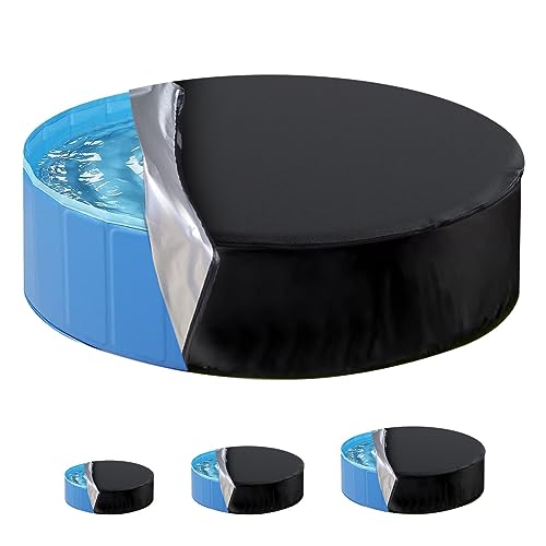 Adiwo Rund Poolabdeckung, Große 160 cm x 20 cm Hundepool Abdeckung Staubschutz wasserdichte Faltbare Badewannenbezug Schwimmbad Schwimmbadabdeckung Faltbarer UV Beständiges für Hund und Kinderpool