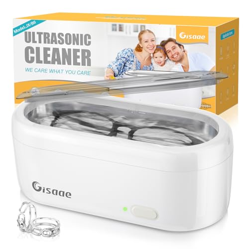 Gisaae Ultraschallreinigungsgerät 47000Hz Ultraschallreiniger 360ml Ultrasonic Cleaner für Gläser Schmuck Halskette Ring Uhren