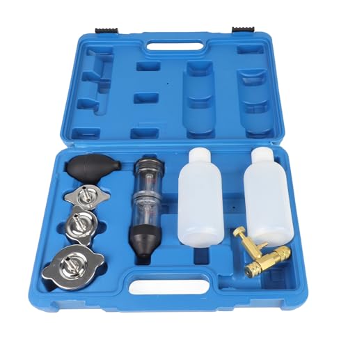 Nutriess Combustion Gas Leckdetektor CO2 Lecketester Kit 8pcs Kopfdichtung Blockwerkzeug für Cars Trucks Roadtraktoren Ausgrabungen Genauige Tests