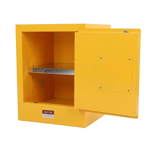 Cocoarm Gelber Industrie-Sicherheitsschrank, Feuerfester, Explosionsgeschützter Schrank, Auslaufsicherer Lagerschrank für Brennbare Stoffe, 56 X 43 X 43 cm
