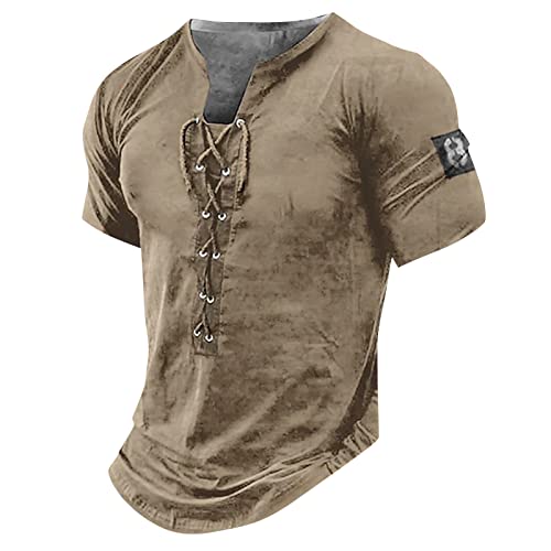 Herren Sport Tshirt v Ausschnitt Kurzarm Übergrößen Lässige Tshirt Gestreiftes Herren Shirt V Ausschnitt Tief Atmungsaktive Bunte Poloshirt Weiß Herren 41503-Braun L 41503