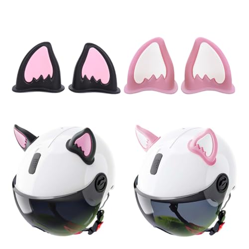 MIRKUZI Motocrosshelme，4 Stück Helm Ohren Motorradhelm Katzenohren，helm ohren，Motorrad Helm Katzenohren Eckdekoration, Motorradhelm Dekorative, Niedliches Helmzubehör Ohren