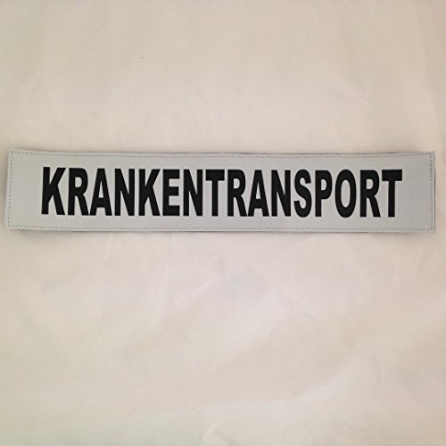 KRANKENTRANSPORT 42x8cm 3M Rückenschild matt silber