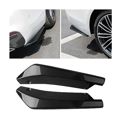 JNNJ 2 Stück Auto Heckschürze Spoiler Stoßstange Abdeckung Splitter, Auto Heckspoiler Auto Heckstoßstange Lip Spoiler, Wrap Angle Spoiler Mit 6 Schrauben(Schwarz)
