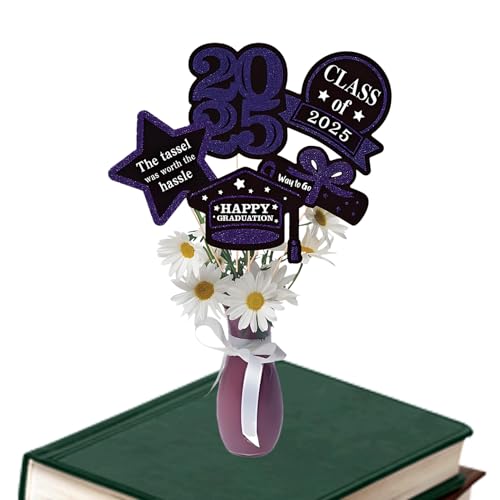 Wlikmjg Abschluss Vase ationen, Abschlussfeier Vase Decorations - Klasse von 2025 Abschlusstisch Topper | College -Feierfoto Hintergrund Requisiten, Desktop -für Klassenversammlungen, Schlafsaal