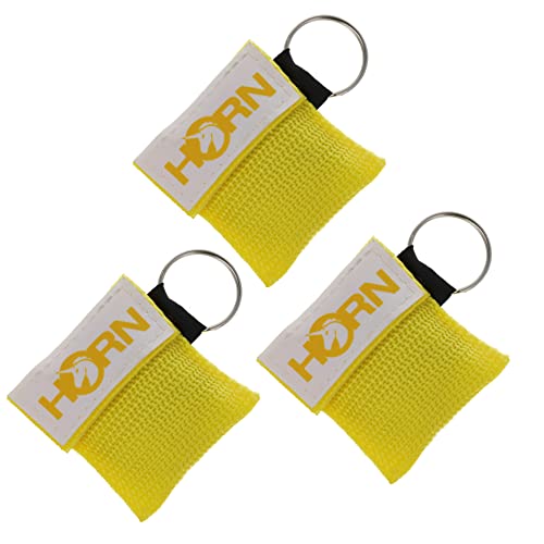 Horn Medical Notfall-Beatmungstücher im Schlüsselanhänger, Horn-Key, 3er Set, Gelb