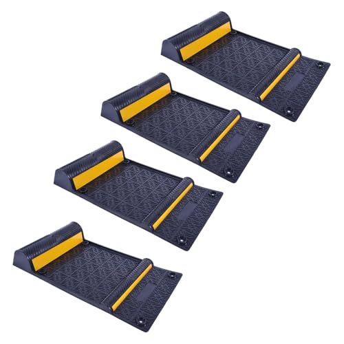 VILMON 4PACK Parkhilfe mit Radkeil für Parkgeräte 54.1cm*29.2cm*8.1cm Parkmatten rutschfest für Autos Sicherheitsparkhilfen für Garagenfahrzeuge mit hoher Sichtbarkeit bei Nacht
