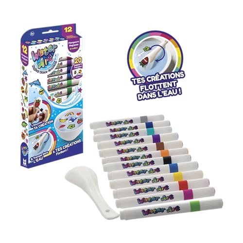 Silverlit Erwecken Sie Ihre Zeichnungen zum Leben mit Zeichnen und tauchen Sie das Wasserkunst-Set mit Aufklebern, Freizeit und Kreativen, ab 3 Jahren, 54017, 12 Filzstifte + 1 Löffel