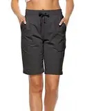 MOCOLY Damen Cargo Wander Shorts Sommer Leicht Wandershorts Schnell Trocknend Kurz Wanderhose Outdoorhose Atmungsaktiv Outdoor Shorts für Trekking Reisen Golf Camping Sport