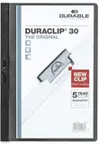 Durable Klemmmappe A4 (Duraclip Original 30, Hartfolie, bis 30 Blatt) 5 Stück, schwarz, 222701