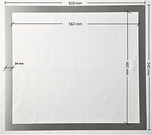 Rivanto Edelstahl Adapterrahmen für Kochfelder, Edelstahlrahmen 61 x 54 x 0,1 cm, für Arbeitsplattenausschnitt, Made in Germany