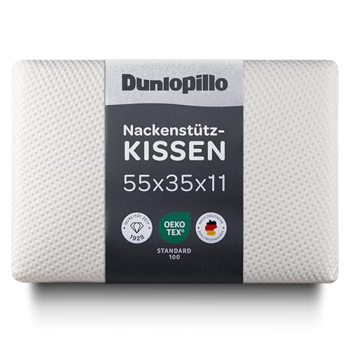 Dunlopillo Nackenkissen – Premium Orthopädisches Kissen mit Memory Foam Füllung | Perfekte Ergonomisches Kopfkissen für Nackenschmerzen | Nackenstützkissen 55x35x11cm