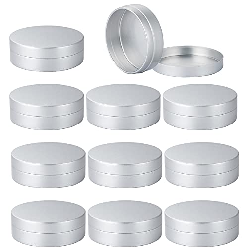 ZEOABSY 12 Stück 100ml Silber Leere Aluminiumdose Aluminium Runde Dosen Aludose mit Stülpdeckel Blechdosen Cremedosen für DIY Salben Kerze Kosmetik Rasierseife