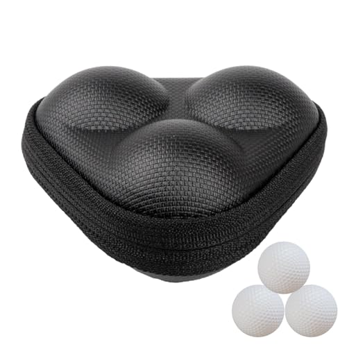 Dmuzsoih Golfballtasche, Golftasche - Tragbare Golfball-Aufbewahrungstasche aus Leder | Golfball-Organizer, Golf-Zubehör, Hartbox, leichte Tischtennisball-Tasche für Golfbälle, Tennisbälle