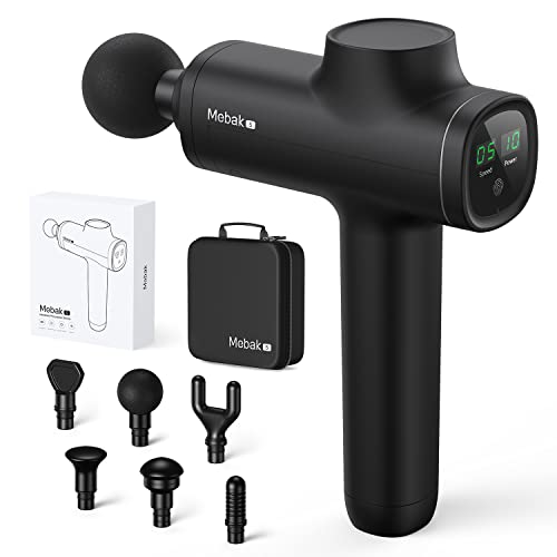 Mebak 5 Massagepistole Massage Gun Massagegerät 2700U/min Massage Pistole Faszienpistole Leise Elektrische Handmassagegeräte mit 2000mAh Akku USB C Ladekabel zur Linderung von Muskelschmerzen