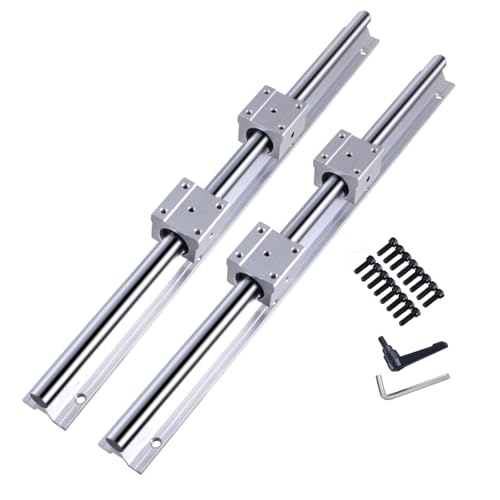 GooEquip Linearführung SBR16 1000mm 2 x Linearschienen und 4 x Lagerblöcke, Linearschienenlänge 1000 mm Linearschienen für Maschinen und automatisierte Geräte (SBR16-1000)