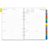 2025 2026 Wochenplaner Einlage A5 6 Löcher, Englisch, 1 Woche 2 Seiten mit Tabs, Extra Notizen Kontakt, von Aug.25 bis Jul.26, 100 gsm, Nachfüllpapier für Kalender 2025 2026 Planer