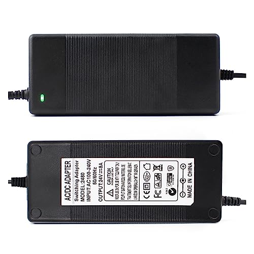Netzteil 24 V 8 A US Eu-Stecker-Adapter AC DC Netzteil Schaltnetzteil 24 V Volt 8 A for CCTV-LED-Streifen (Size : 8A, Color : 24V_US)