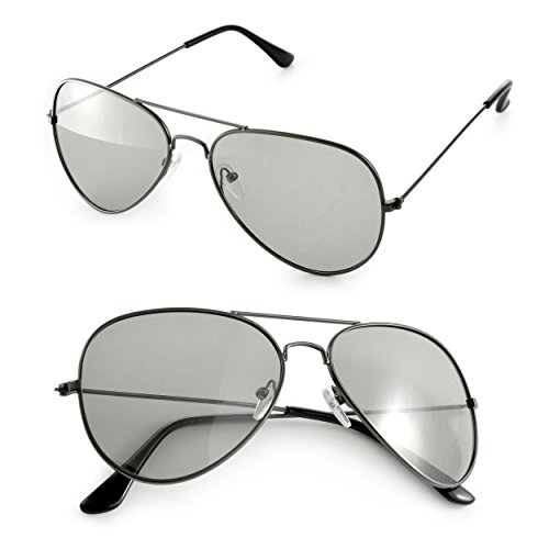 Ganzoo 2er Set 3D Brillen (Pilotenbrille) für passives 3D TVs, PC-Spiele oder Kino RealD, Passivbrille (zirkular polarisiert) Farbe: schwarz, Marke