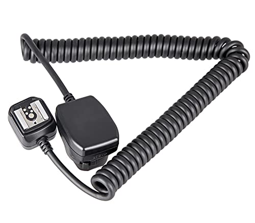 E-TTL I/II Blitzkabel OC-E3 Spiralkabel 0,6-1m länge Kompatibel mit Canon EOS Kameras & Blitzgeräte mit Mittenkontakt