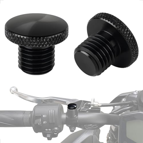 Evermotor M10 Motorrad Spiegel Stopfen CNC Abdeckung M10×1.25 Blindstopfen Aluminium Anodische Oxidation Schrauben Gewinde Verkleidungsschrauben 2×Rechtsgewinde/clockwise(Ein Paar)