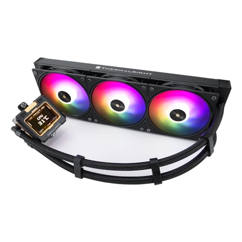 Thermalright Frozen Warframe 360 ARGB CPU-Wasserkühler, 3 PWM-Lüfter, Wasserkühlungssystem, IPS-LCD-Bildschirm mit 320 x 240 Auflösung, für AMD/AM4/AM5 und Intel LGA1700, Computer 360