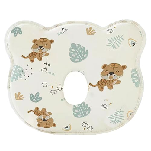 champracer Baby Kissen, Babykissen Gegen Plattkopf, Baby Kissen Neugeborene, Neugeborene Memory Foam Kopfkissen, OrthopäDisches Kissen Baby, für Kinder Bett, Kinderwagen, Autositz (Kleiner Tiger)