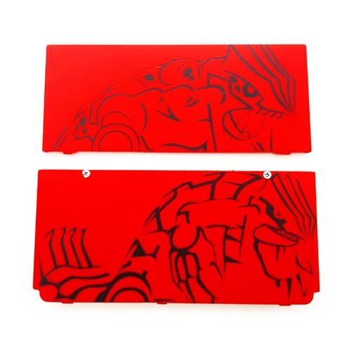 New3DS Ersatzgehäuse für obere und untere Abdeckplatte, kompatibel mit Nintendo 3DS-Spielkonsolen, für Ruby Edition obere Frontplatte und untere hintere Abdeckplatte, Rot, 2 Stück
