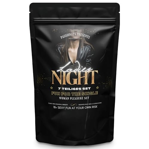 Erotik Geschenkbox Sexspielzeug für Frauen Single, Ladies Night 7-teiliges Überraschungspaket inkl. Vibrator, Finger Vibrator, Gleitgel, Rosenblätter & Wellnes Kit