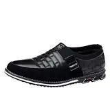 Generisch Schuhe für Herren,Breathable Flat Herrenschuhe Klassische Business-Lederschuhe Lackleder Business-Büroloafer Walkingschuhe Anzugschuhe
