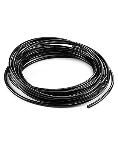 QWORK® PU Pneumatikschlauch Pneumatik Polyurethan Schlauch, Flexibel Druckluftschlauch für Pneumatische Werkzeuge, Außen 6mm x Innen 4mm, 10 Meter, Schwarz