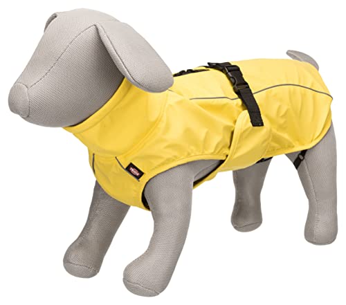 TRIXIE Regenmantel Vimy für Hunde S gelb – Hunde-Regenjacke mit reflektierenden Elementen für mehr Sicherheit im Dunkeln – bequem & verstellbar - 7972