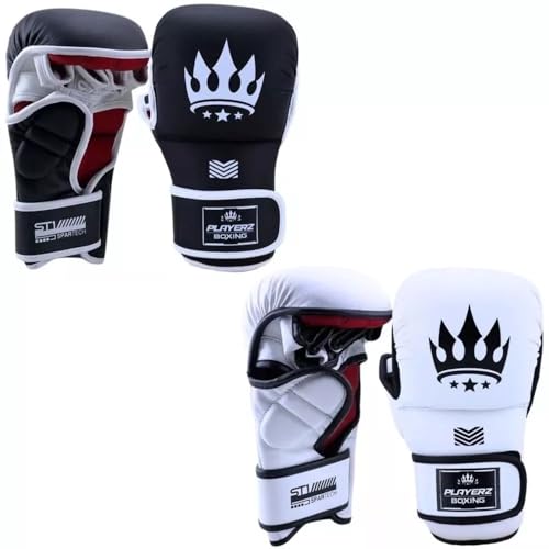 Playerz Spartec MMA-Handschuhe, 200 g, gemischte Kampfsport-Handschuhe, 227 g, Grappling-Handschuhe, offene Handfläche