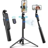 Auto Face Tracking Handy Stativ,360° Drehung Selfie Stick Stativ für Smartphone,iPhone Handyhalterung mit Fernauslöser,Eingebaut Verfolgung Kamera Stativ für YouTube Tiktok Videodreh
